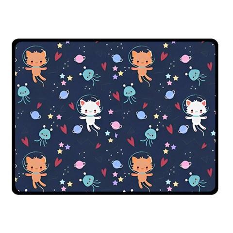 Cute Astronaut Cat With Star Galaxy Elements Seamless Pattern Two Sides Fleece Blanket (Small) from ArtsNow.com 45 x34  Blanket Back
