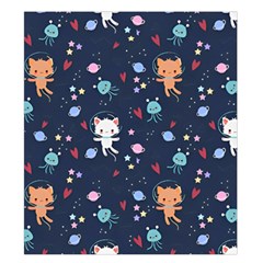 Cute Astronaut Cat With Star Galaxy Elements Seamless Pattern Duvet Cover Double Side (King Size) from ArtsNow.com Back