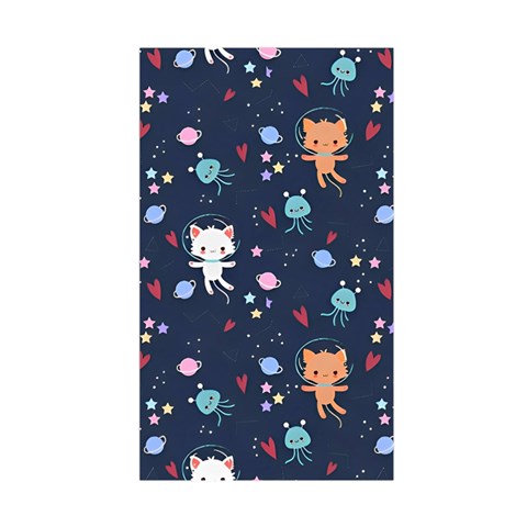 Cute Astronaut Cat With Star Galaxy Elements Seamless Pattern Duvet Cover Double Side (Single Size) from ArtsNow.com Back