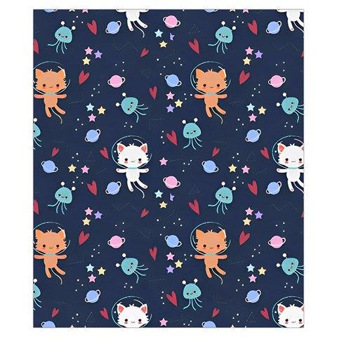 Cute Astronaut Cat With Star Galaxy Elements Seamless Pattern Drawstring Pouch (XS) from ArtsNow.com Front