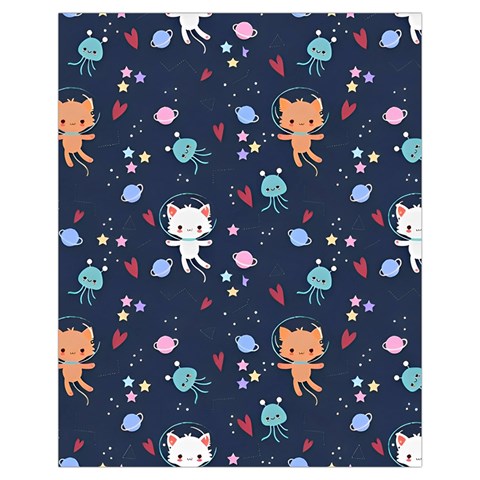 Cute Astronaut Cat With Star Galaxy Elements Seamless Pattern Drawstring Pouch (XL) from ArtsNow.com Front