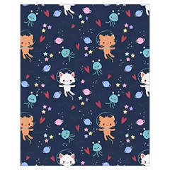 Cute Astronaut Cat With Star Galaxy Elements Seamless Pattern Drawstring Pouch (XL) from ArtsNow.com Front