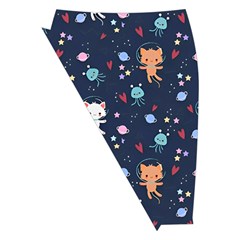 Cute Astronaut Cat With Star Galaxy Elements Seamless Pattern Midi Wrap Pencil Skirt from ArtsNow.com Front Left