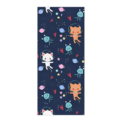 Cute Astronaut Cat With Star Galaxy Elements Seamless Pattern Pleated Skirt from ArtsNow.com Front Pleats
