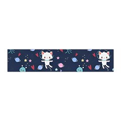 Cute Astronaut Cat With Star Galaxy Elements Seamless Pattern Pleated Skirt from ArtsNow.com Waist Band