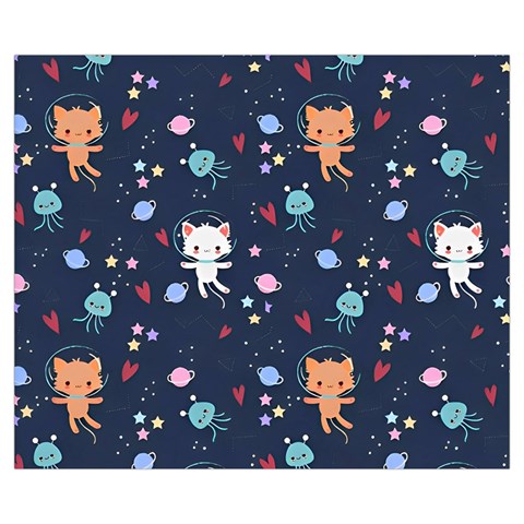 Cute Astronaut Cat With Star Galaxy Elements Seamless Pattern Zipper Medium Tote Bag from ArtsNow.com Front