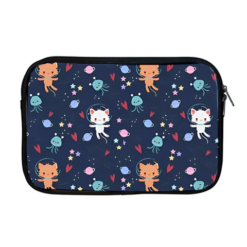 Cute Astronaut Cat With Star Galaxy Elements Seamless Pattern Apple MacBook Pro 17  Zipper Case from ArtsNow.com Front