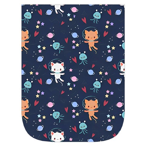 Cute Astronaut Cat With Star Galaxy Elements Seamless Pattern Waist Pouch (Small) from ArtsNow.com Front Pocket
