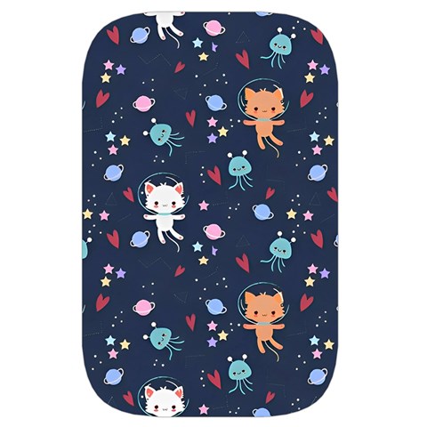 Cute Astronaut Cat With Star Galaxy Elements Seamless Pattern Waist Pouch (Small) from ArtsNow.com Back