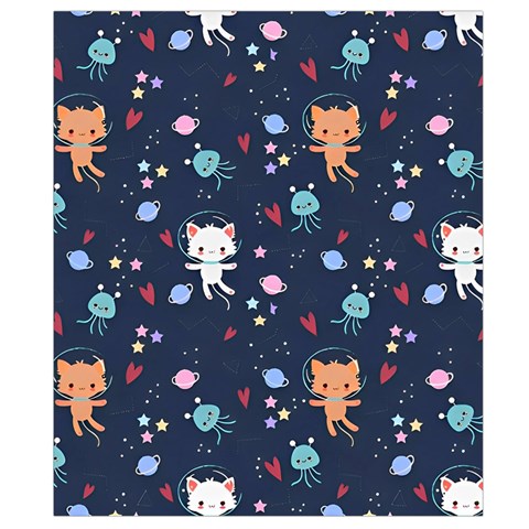 Cute Astronaut Cat With Star Galaxy Elements Seamless Pattern Waist Pouch (Small) from ArtsNow.com Back Strap