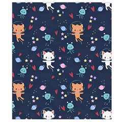 Cute Astronaut Cat With Star Galaxy Elements Seamless Pattern Waist Pouch (Small) from ArtsNow.com Back Strap