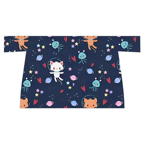 Cute Astronaut Cat With Star Galaxy Elements Seamless Pattern Wristlet Pouch Bag (Small) from ArtsNow.com Front