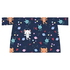 Cute Astronaut Cat With Star Galaxy Elements Seamless Pattern Wristlet Pouch Bag (Small) from ArtsNow.com Front