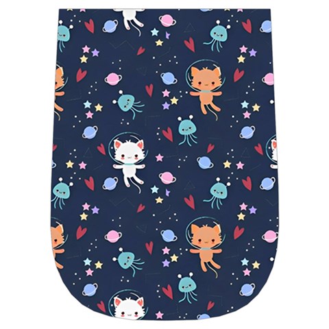 Cute Astronaut Cat With Star Galaxy Elements Seamless Pattern Wristlet Pouch Bag (Small) from ArtsNow.com Left Side