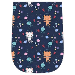 Cute Astronaut Cat With Star Galaxy Elements Seamless Pattern Wristlet Pouch Bag (Small) from ArtsNow.com Left Side
