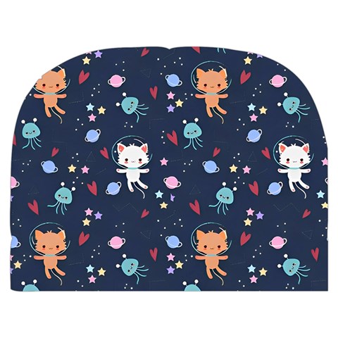 Cute Astronaut Cat With Star Galaxy Elements Seamless Pattern Make Up Case (Medium) from ArtsNow.com Back
