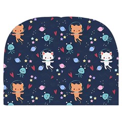 Cute Astronaut Cat With Star Galaxy Elements Seamless Pattern Make Up Case (Medium) from ArtsNow.com Back