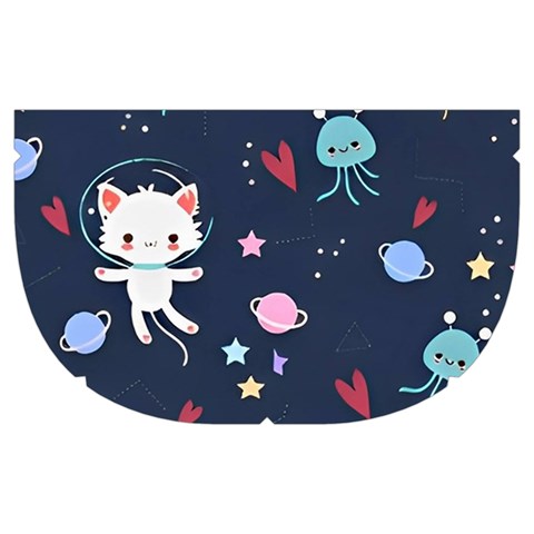 Cute Astronaut Cat With Star Galaxy Elements Seamless Pattern Make Up Case (Medium) from ArtsNow.com Side Left
