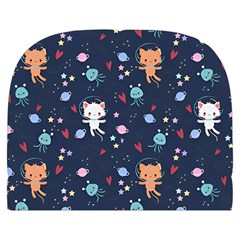 Cute Astronaut Cat With Star Galaxy Elements Seamless Pattern Make Up Case (Large) from ArtsNow.com Back