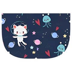 Cute Astronaut Cat With Star Galaxy Elements Seamless Pattern Make Up Case (Large) from ArtsNow.com Side Left