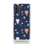 Cute Astronaut Cat With Star Galaxy Elements Seamless Pattern Samsung Galaxy S20 6.2 Inch TPU UV Case