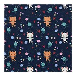 Cute Astronaut Cat With Star Galaxy Elements Seamless Pattern Banner and Sign 3  x 3 