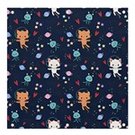 Cute Astronaut Cat With Star Galaxy Elements Seamless Pattern Banner and Sign 4  x 4 