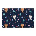 Cute Astronaut Cat With Star Galaxy Elements Seamless Pattern Banner and Sign 5  x 3 