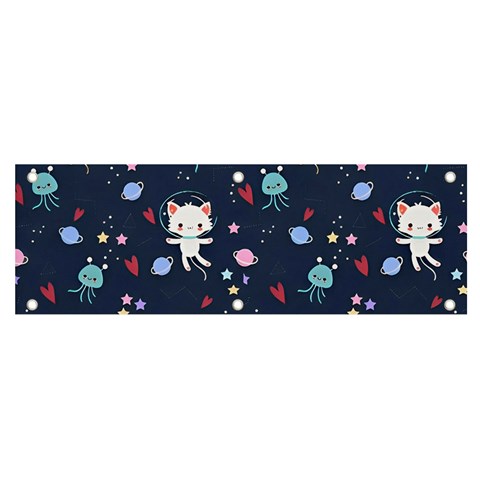 Cute Astronaut Cat With Star Galaxy Elements Seamless Pattern Banner and Sign 6  x 2  from ArtsNow.com Front