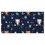 Cute Astronaut Cat With Star Galaxy Elements Seamless Pattern Banner and Sign 6  x 3 