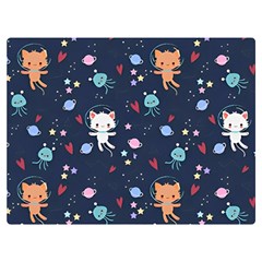 Cute Astronaut Cat With Star Galaxy Elements Seamless Pattern Two Sides Premium Plush Fleece Blanket (Extra Small) from ArtsNow.com 40 x30  Blanket Back