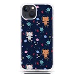 Cute Astronaut Cat With Star Galaxy Elements Seamless Pattern iPhone 13 TPU UV Print Case