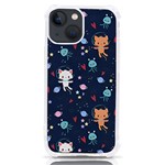 Cute Astronaut Cat With Star Galaxy Elements Seamless Pattern iPhone 13 mini TPU UV Print Case