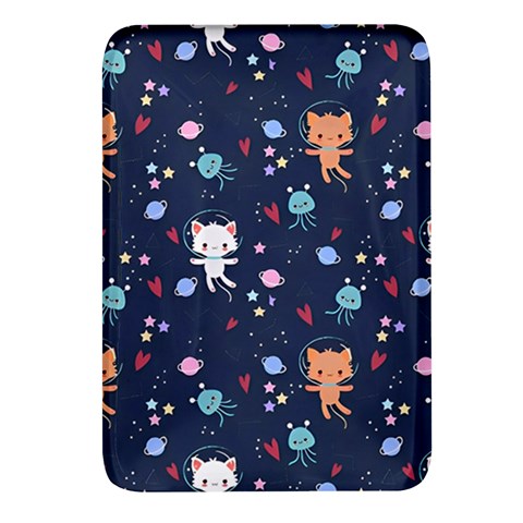 Cute Astronaut Cat With Star Galaxy Elements Seamless Pattern Rectangular Glass Fridge Magnet (4 pack) from ArtsNow.com Front