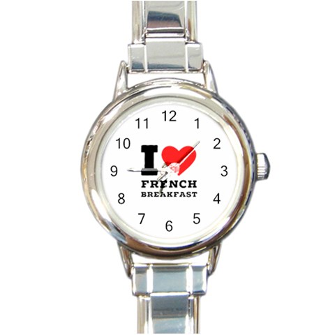 I love French breakfast  Round Italian Charm Watch from ArtsNow.com Front