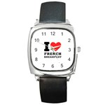 I love French breakfast  Square Metal Watch