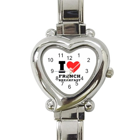 I love French breakfast  Heart Italian Charm Watch from ArtsNow.com Front