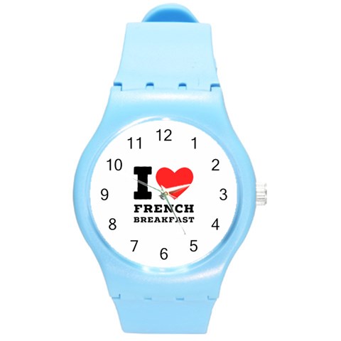 I love French breakfast  Round Plastic Sport Watch (M) from ArtsNow.com Front