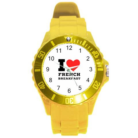 I love French breakfast  Round Plastic Sport Watch (L) from ArtsNow.com Front