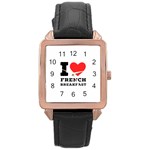 I love French breakfast  Rose Gold Leather Watch 