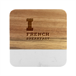 I love French breakfast  Marble Wood Coaster (Square)