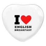 I love English breakfast  Heart Glass Fridge Magnet (4 pack)