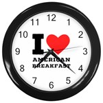 I love American breakfast Wall Clock (Black)