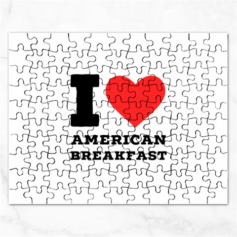 I love American breakfast Rectangular Jigsaw Puzzl from ArtsNow.com Front