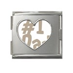 fatherday237 Mega Link Heart Italian Charm (18mm)