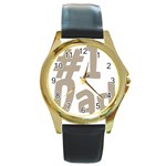 fatherday237 Round Gold Metal Watch