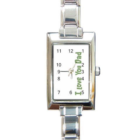 fatherday238 Rectangular Italian Charm Watch from ArtsNow.com Front