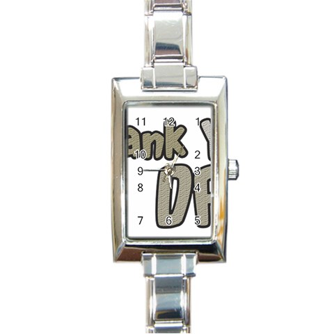 dad_0 Rectangular Italian Charm Watch from ArtsNow.com Front