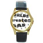 dad Round Gold Metal Watch