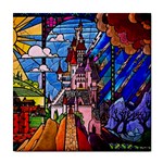 Beauty Stained Glass Castle Building Tile Coaster